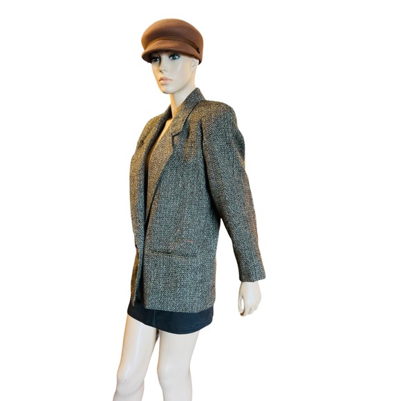 Vintage Dimitri Made in Italy Tweed Blazer  Size 6 Wool 2 Buttoned Closure - Picture 4 of 14